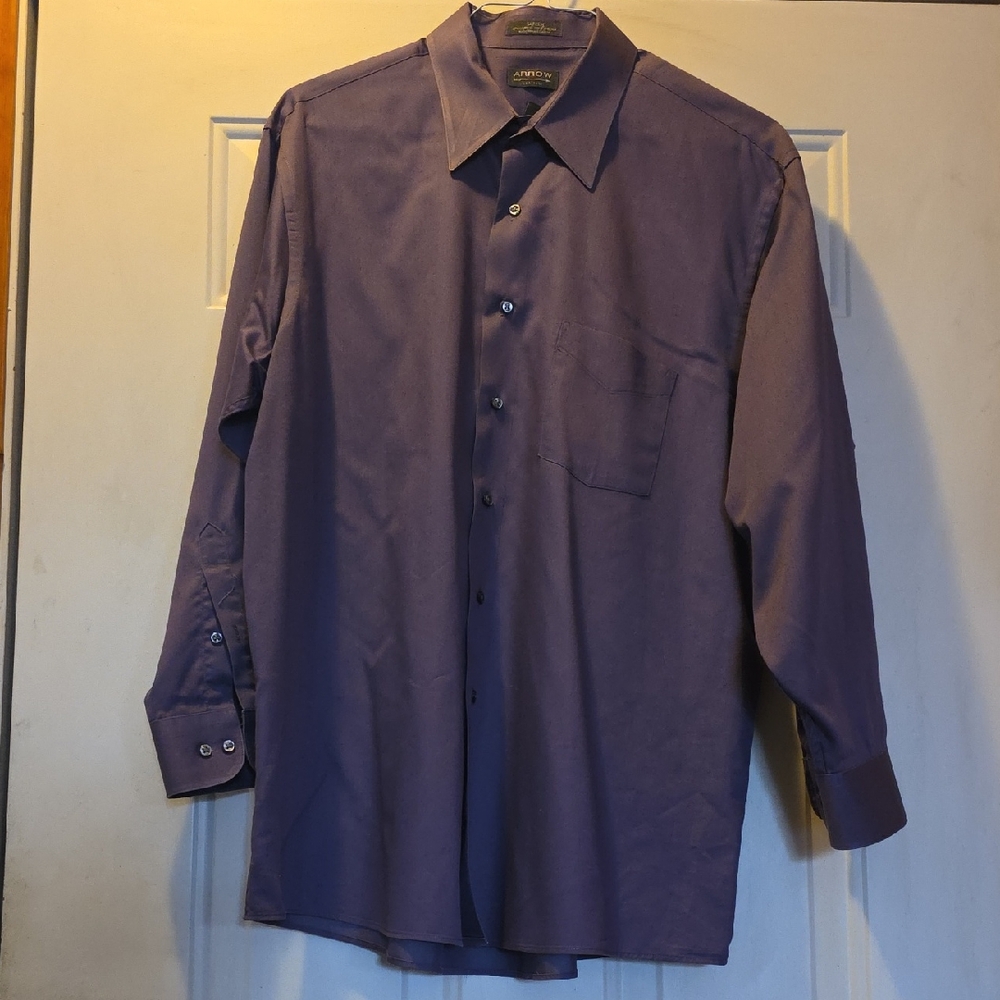 Arrow Men's Purple Long-Sleeve Dress Shirt